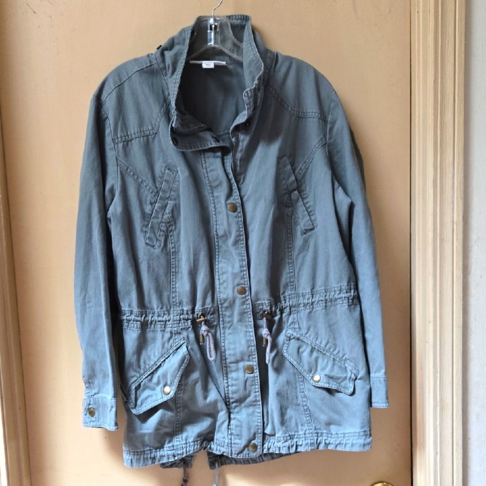Style & Co Olive Utility Jacket Versatile Design